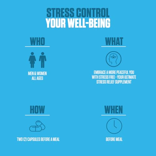 Stress Free Extra Strength | #1 Rated Stress & Mood Support Supplement for Men & Women | Boost Mood, Relieve Stress, Improve Cognitive Health w/Ashwagandha, 5-HTP, L-Theanine + More - 60 Pills