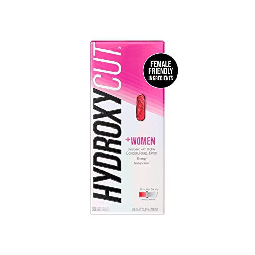 Hydroxycut + Women Pills with Biotin & Collagen | Hair Nails and Skin Vitamins | Iron Supplement | Energy Pills, 60 Count (1 Pack)