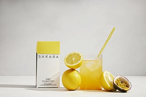 SAKARA Effervescent Powder | Energy Supplement | Passion Fruit Lemonade | On-The-Go Energy Drink | 15-count | 3.1 oz