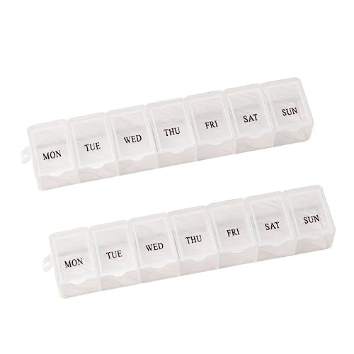 LALAFINA 2pcs Traveling Pill case Travel Medicine Container Plastic Container Daily Pill Organizer Vitamin Organizer Medicine Planner case Pill Dispenser Organizer 7 Day Pill Organizer Mini