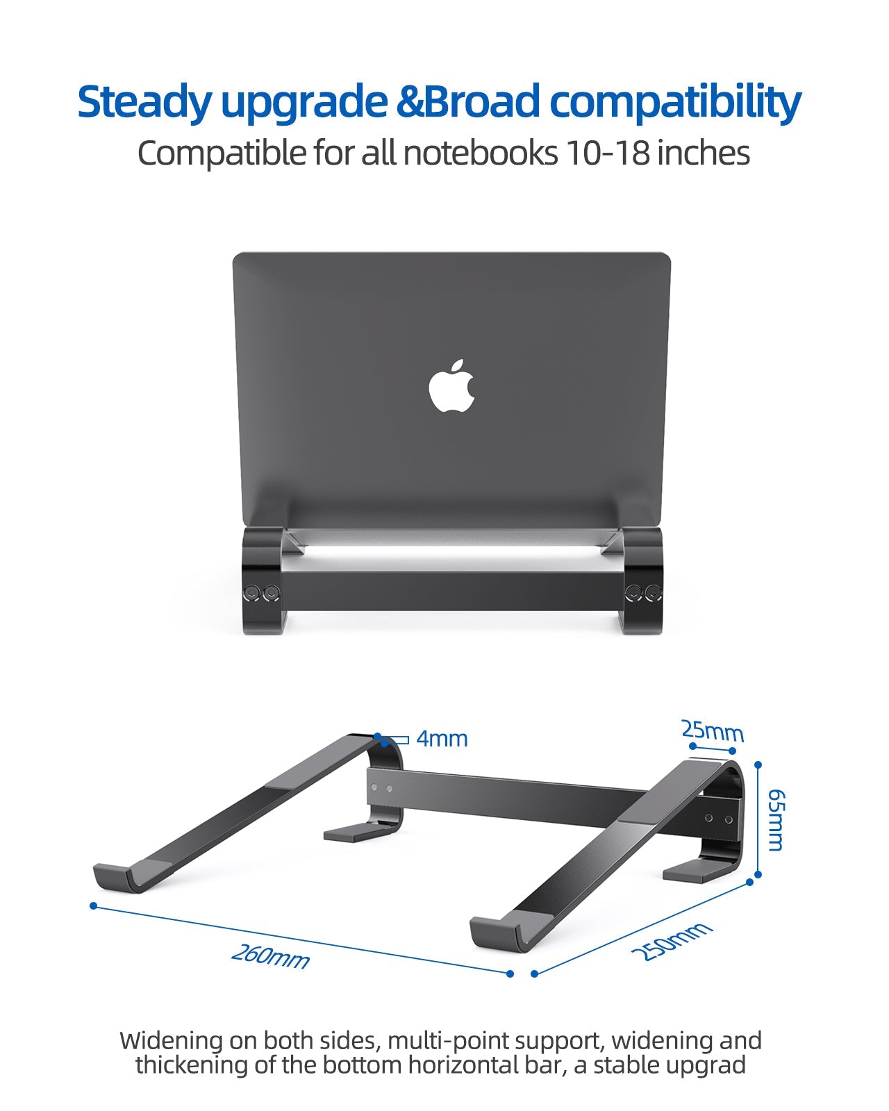 Laptop Stand Aluminium Portable Removable Laptop Rise Ventilated