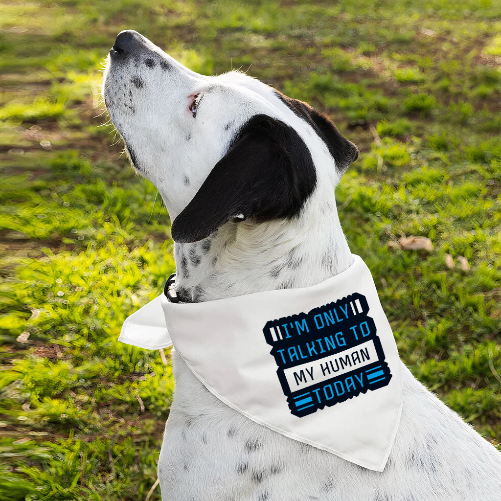 Only Talking to My Human Pet Bandana - Phrase Dog Bandana - Funny Pet Scarf