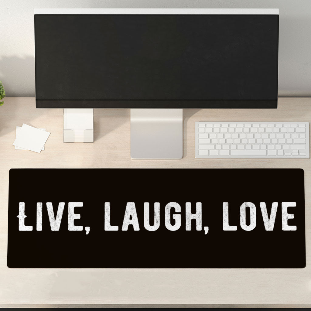 Live Laugh Love Desk Mat - Trendy Desk Pad - Cool Laptop Desk Mat