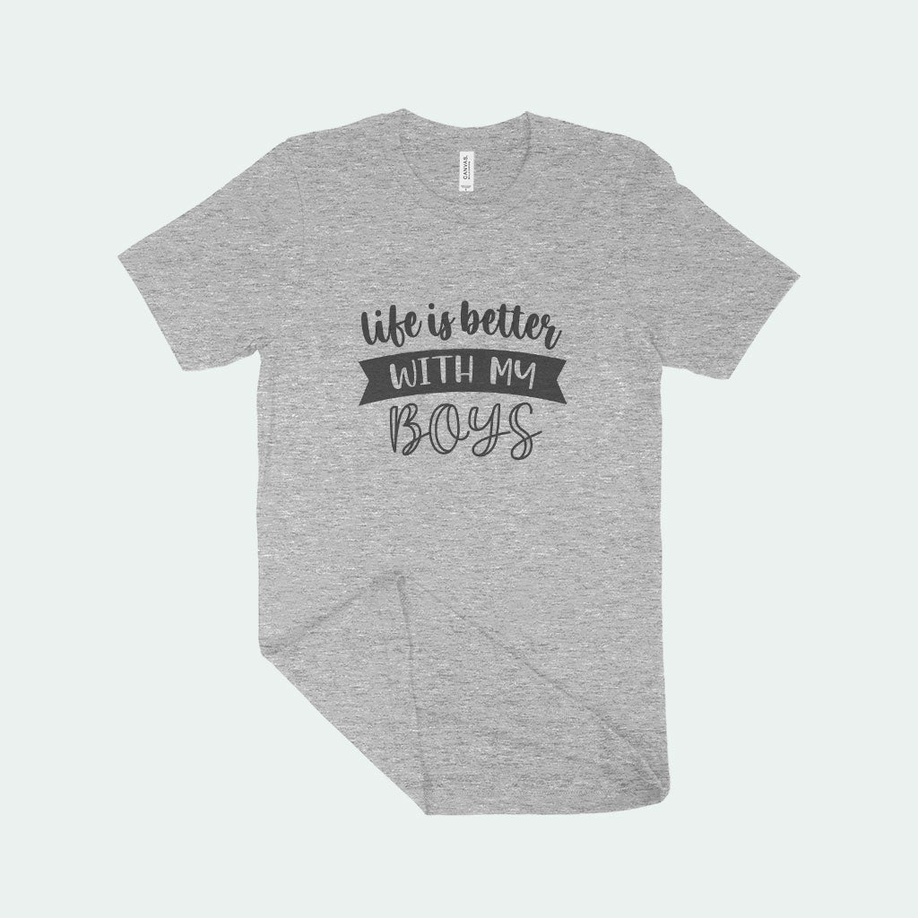 Life is Better with My Boys Women's Jersey T-Shirt Made in USA