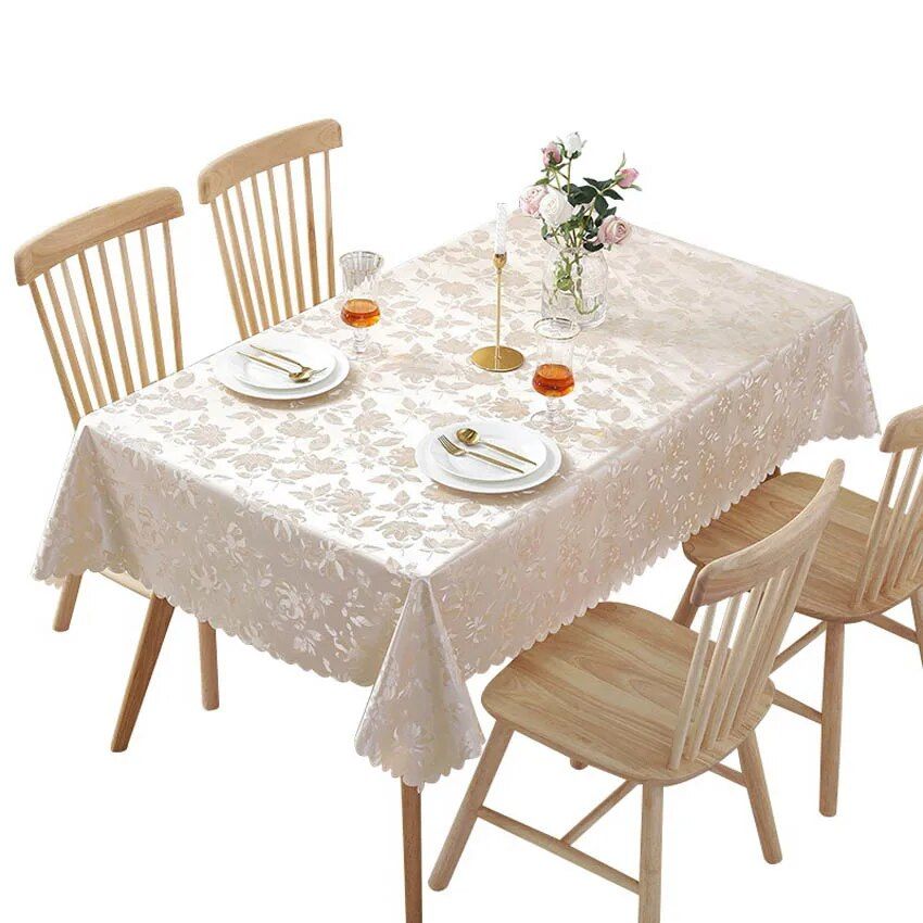 Elegant European-Style Waterproof PVC Tablecloth