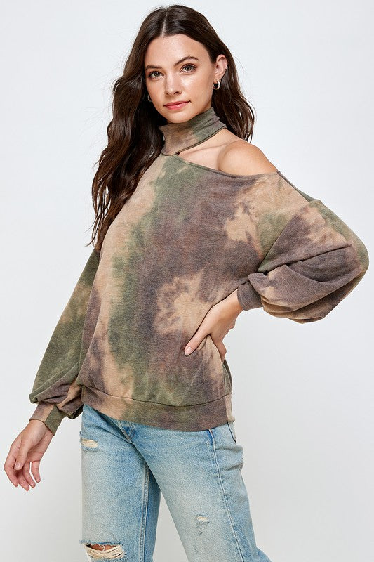 CUT OUT TIE DYE TOP