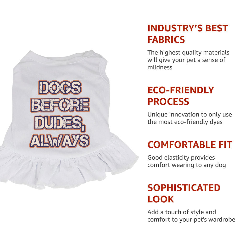 Dogs Before Dudes Dog Sundress - Dog Theme Dog Dress Shirt - Funny Dog Clothing