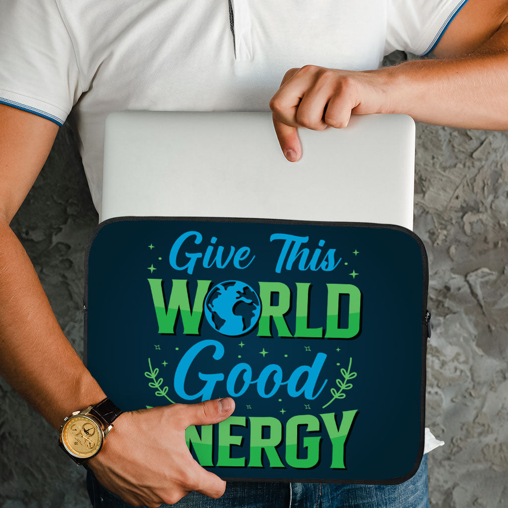 Give the World Good Energy MacBook Pro 14" Two-Sided Sleeve - Cute Laptop Sleeve - Printed MacBook Sleeve