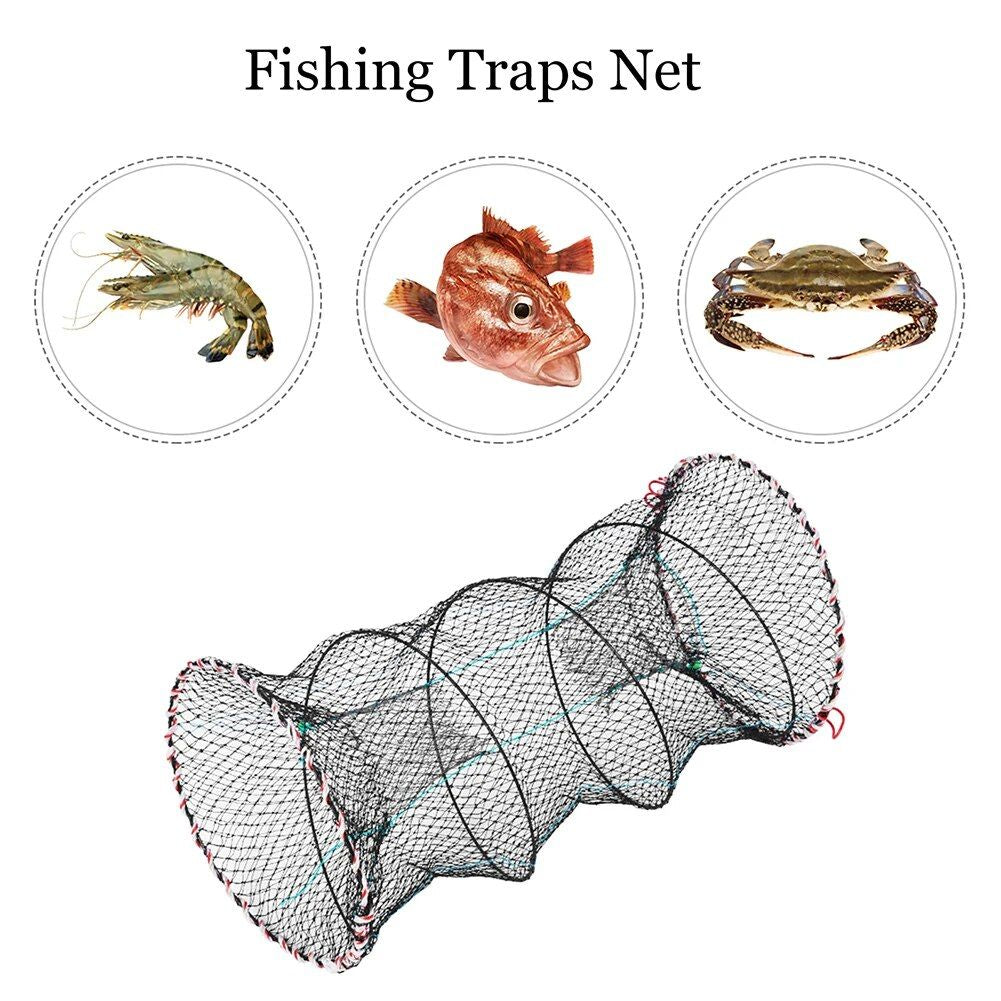 Compact & Versatile Folding Fishing Net - Portable 40x88cm Crab and Crayfish Trap