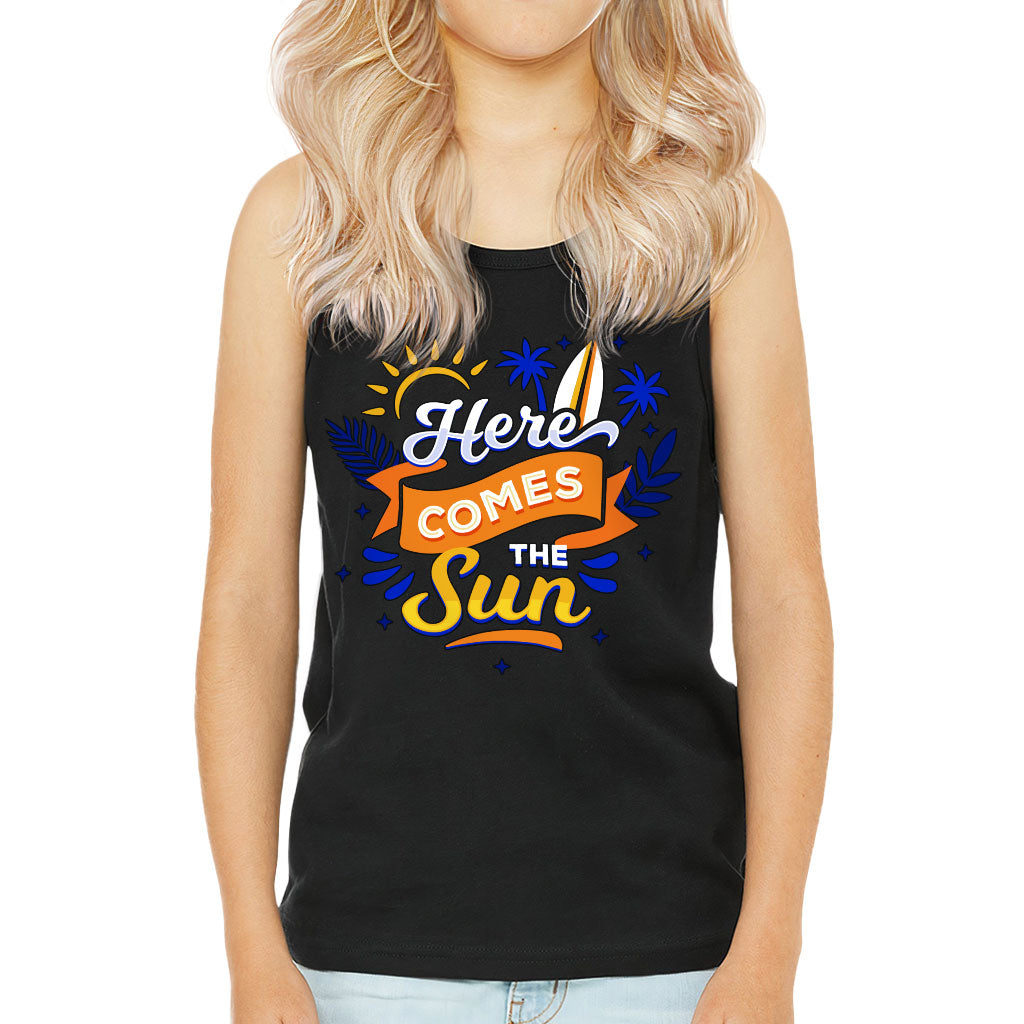 Here Comes the Sun Kids' Jersey Tank - Cute Sleeveless T-Shirt - Themed Kids' Tank Top