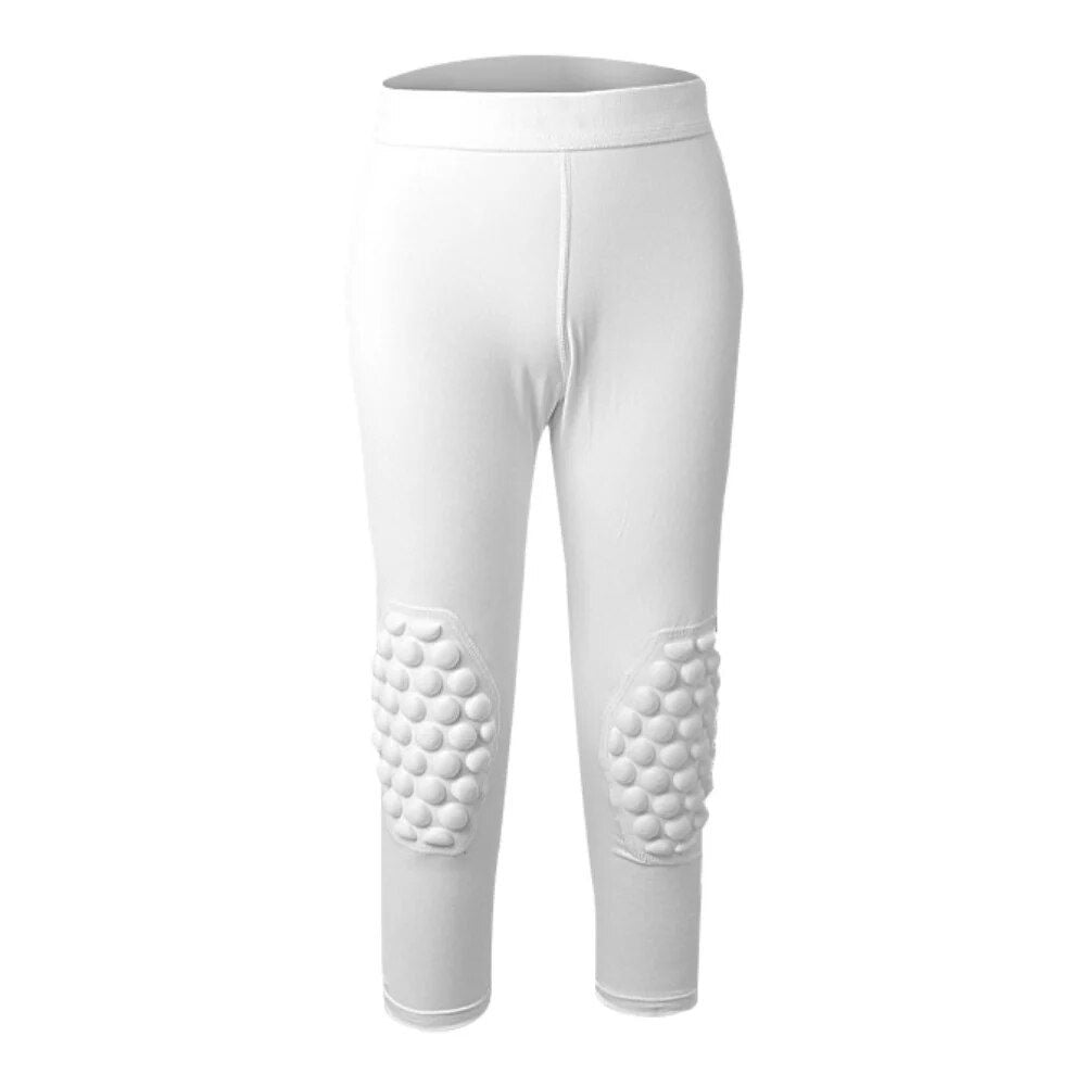 Kids' 3/4 Sports Protective Leggings: Quick-Dry, Anti-Collision for Football, Basketball & More