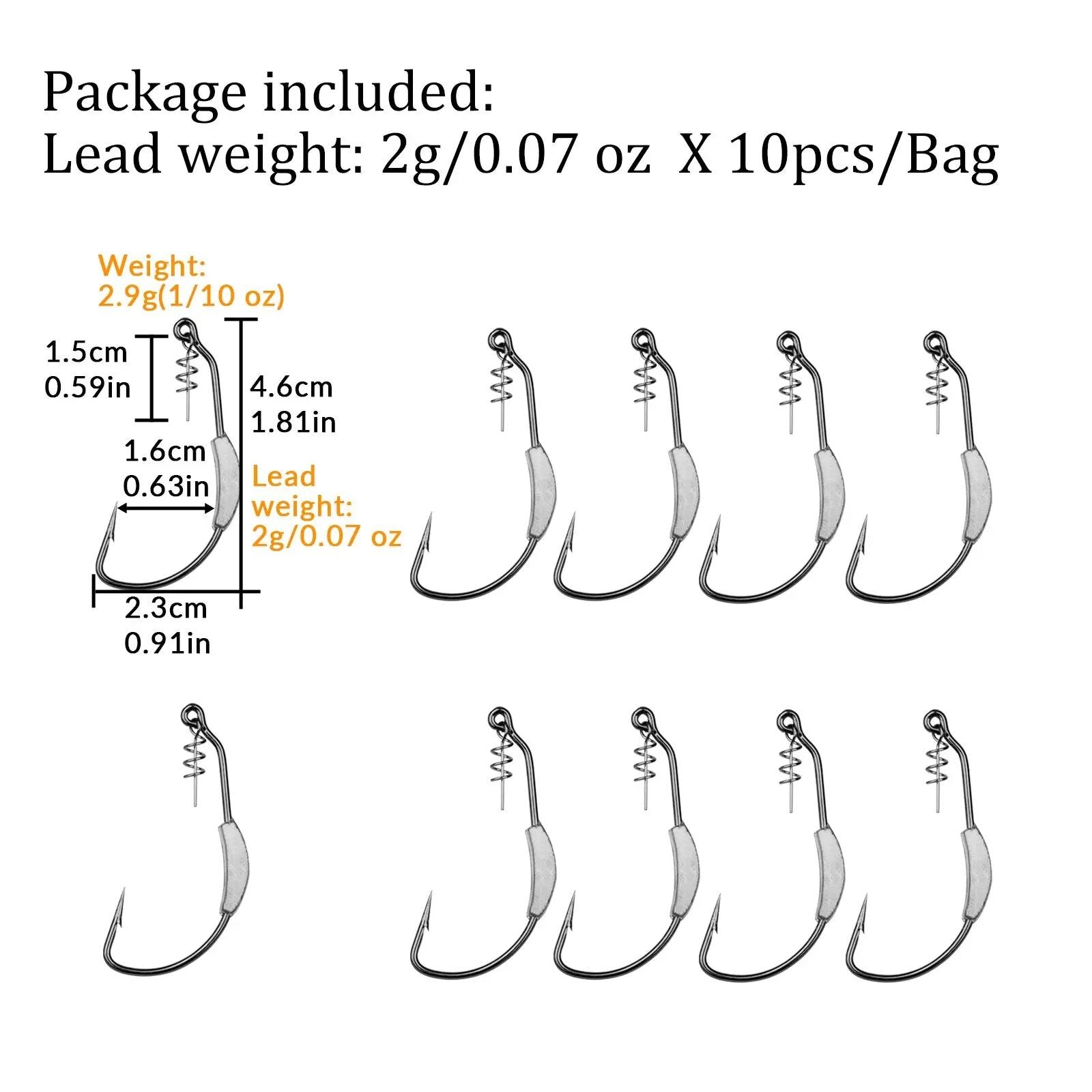 10-Pack Weighted Twistlock Swimbait Hooks