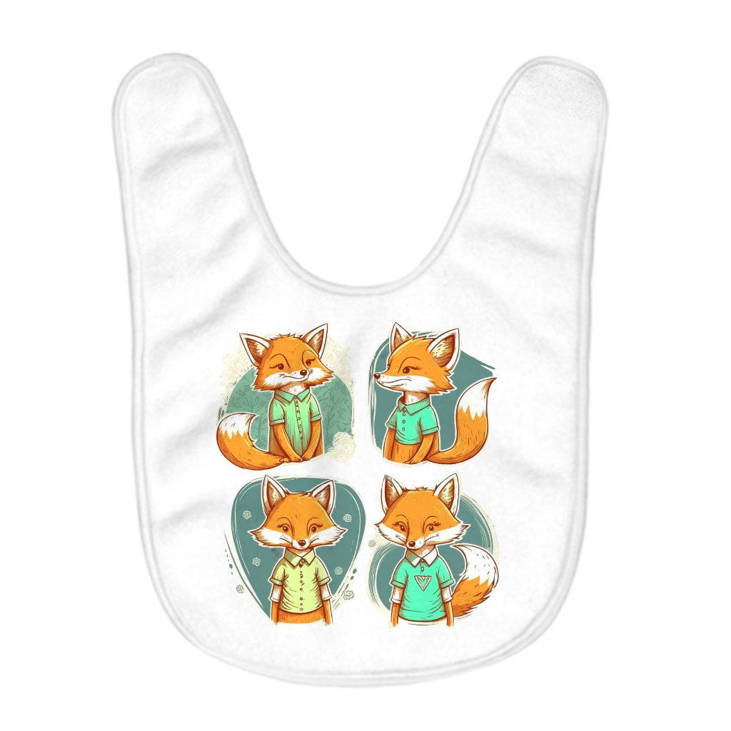 Kawaii Fox Baby Bibs - Cartoon Design Baby Feeding Bibs - Animal Bibs for Eating