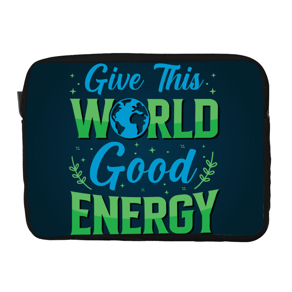 Give the World Good Energy Dell 16" Two-Sided Sleeve - Cute Laptop Sleeve - Printed Laptop Sleeve with Zipper