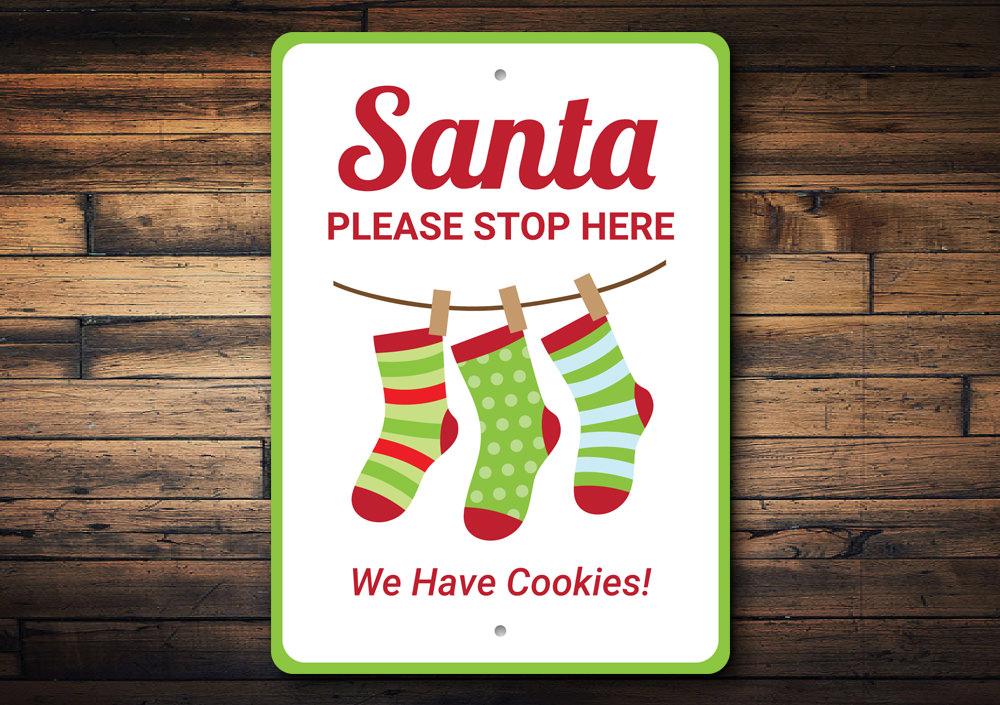 Santa Please Stop Here Christmas Sign