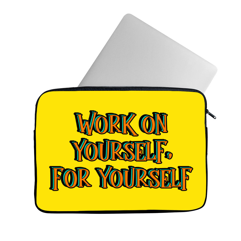 Work on Yourself MacBook Pro 14" Sleeve - Cool Laptop Sleeve - Quote MacBook Sleeve