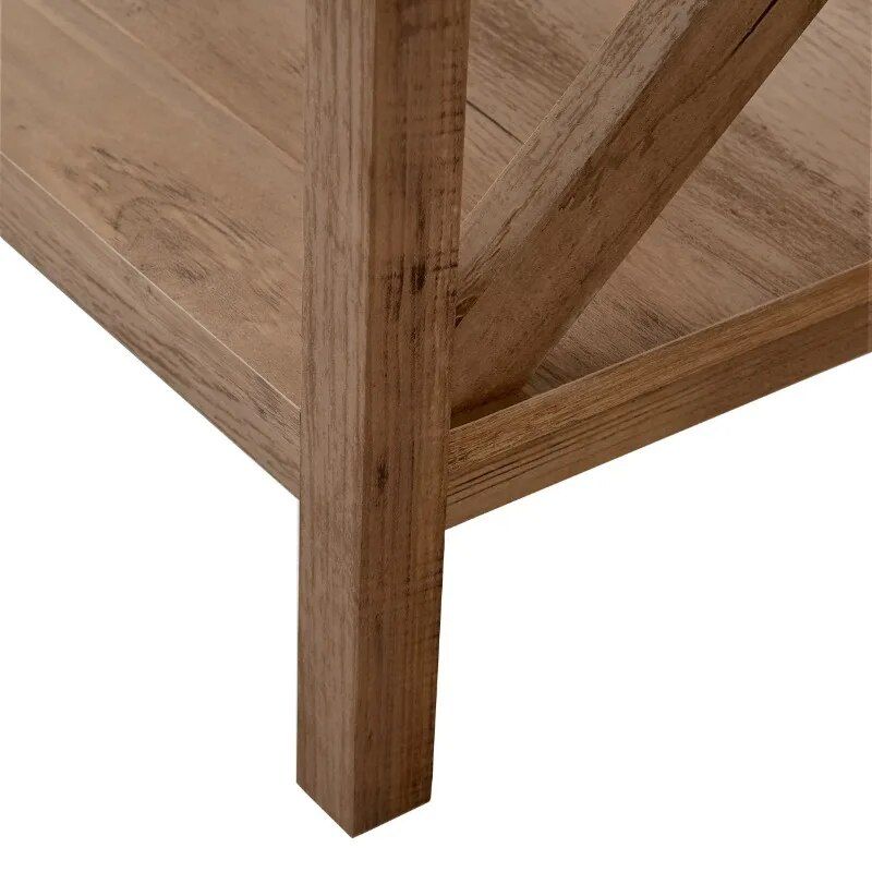 Rustic Square Side Table with Storage