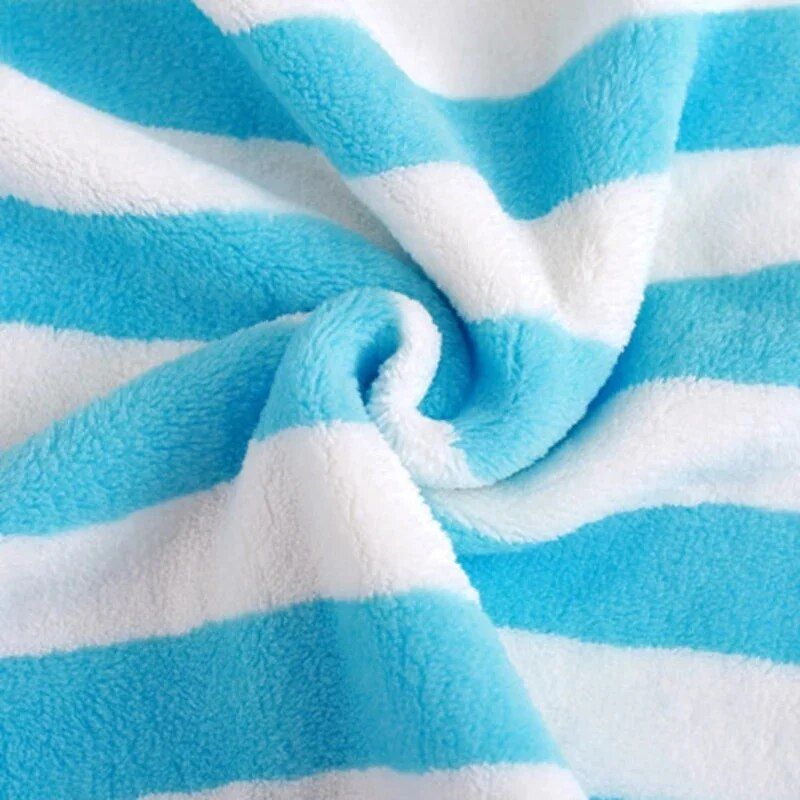 Quick-Dry Luxury Stripe Microfiber Bath Towel