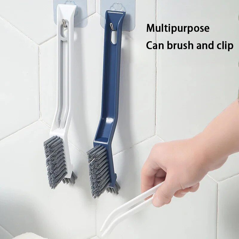 Versatile 2-in-1 Bathroom and Kitchen Gap Cleaning Brush