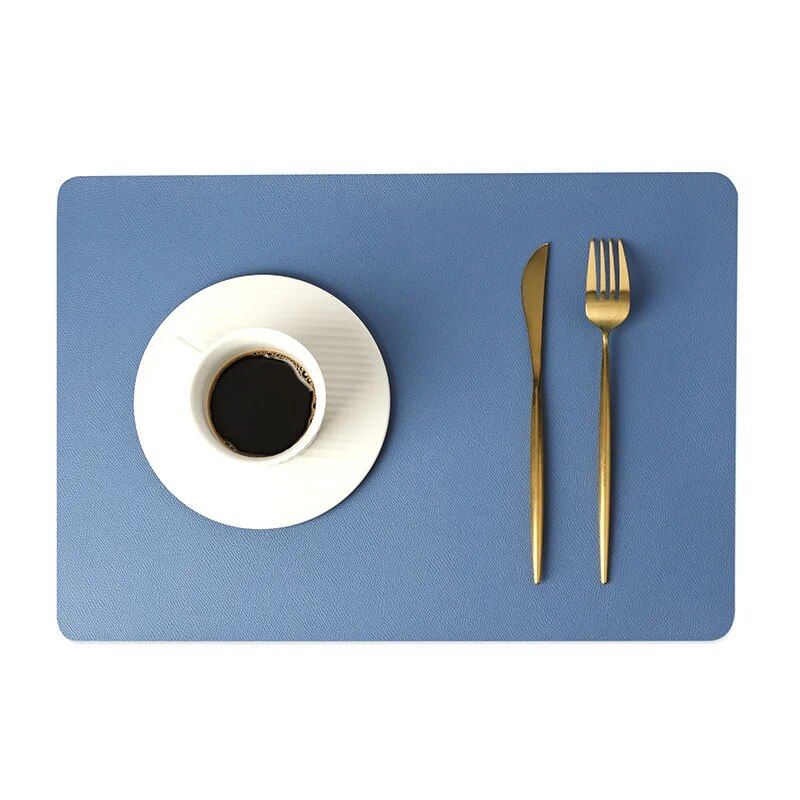 Elegant Double-Sided Leather Table Mat - Waterproof, Heat-Resistant Placemat for Dining Elegance