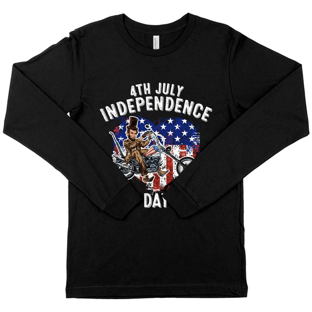 Independence Day Long Sleeve T-Shirt - Patriotic T-Shirts - Independence Day T-Shirt for Men