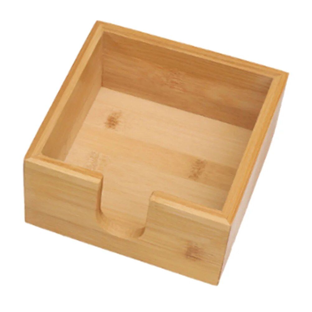 Bamboo Tissue Box - Multi-Function Square Napkin Holder for Home and Office