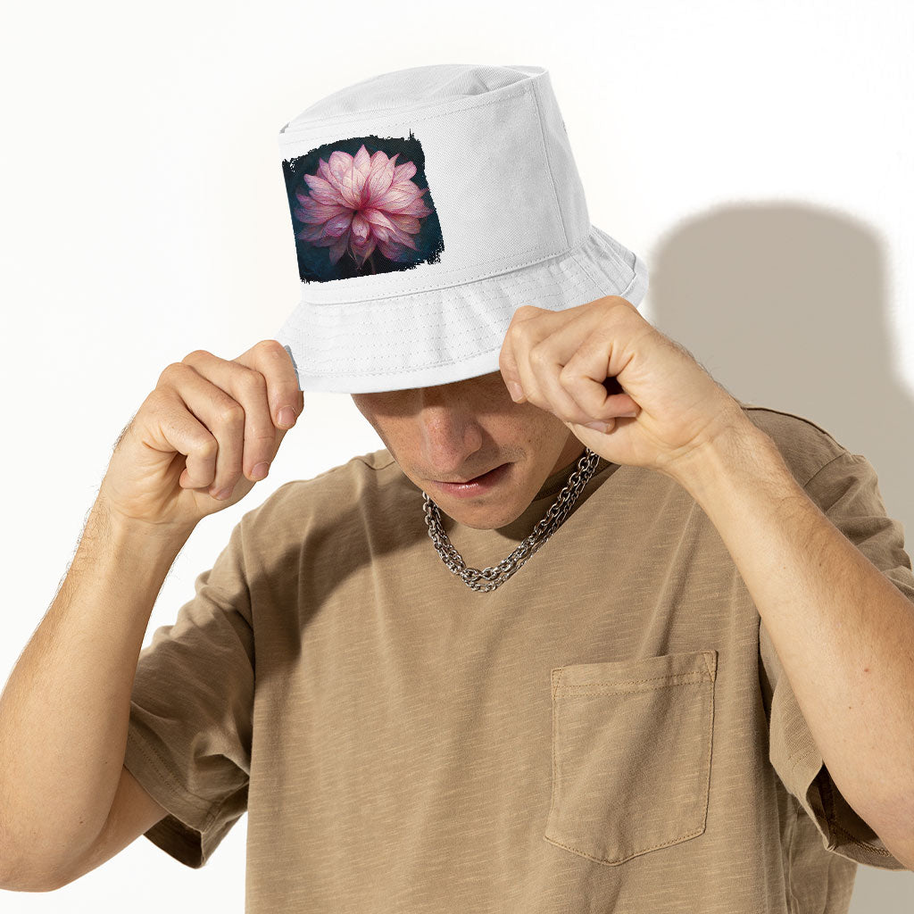 Dahlia Flower Painting Bucket Hat - Nature Hat - Unique Bucket Hat