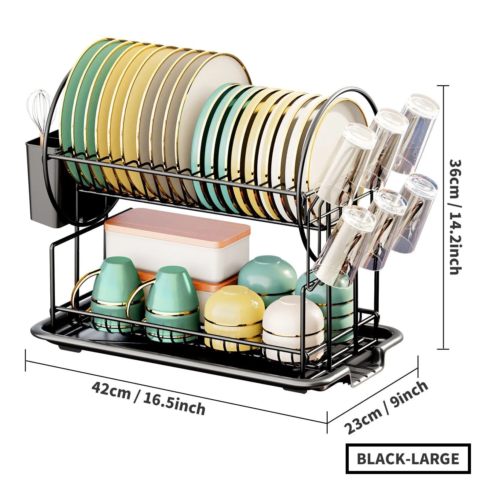 Multi-Purpose Metal Kitchen Organizer Rack with Drainboard