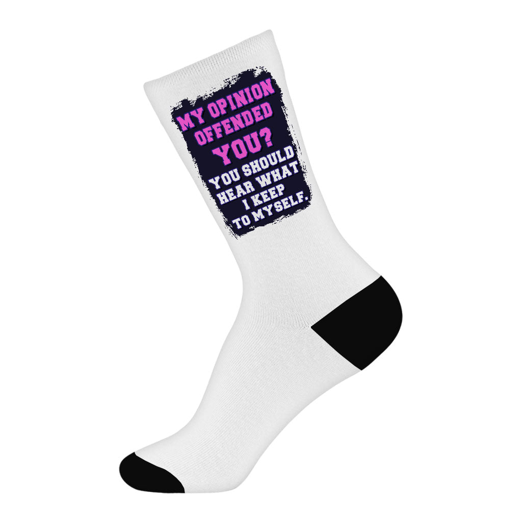 Funny Quote Socks - Sarcastic Novelty Socks - Trendy Crew Socks