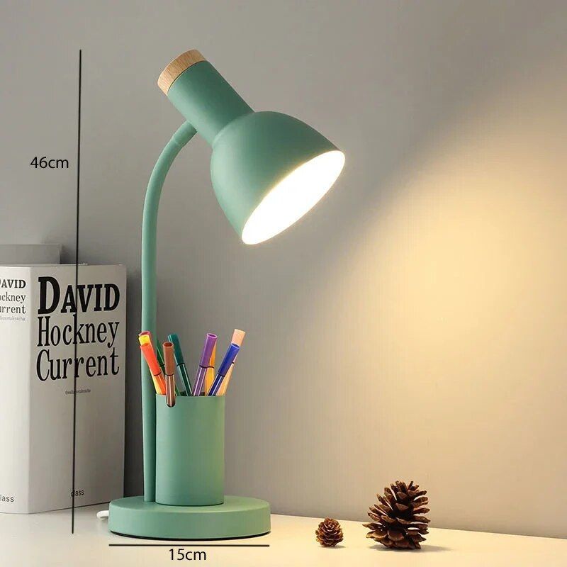 Contemporary Nordic Desk Lamp with Pen Holder - LED Office and Home Decor Light