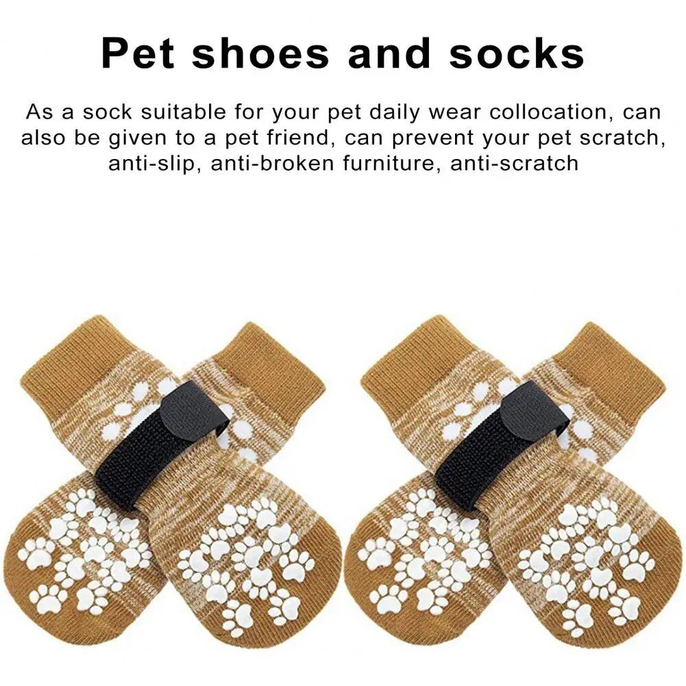 Premium Anti-Slip Waterproof Dog Socks with Adjustable Straps