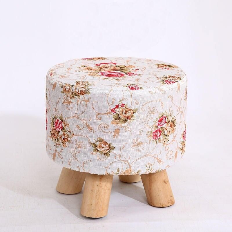 Charming Countryside Round Wood Stool