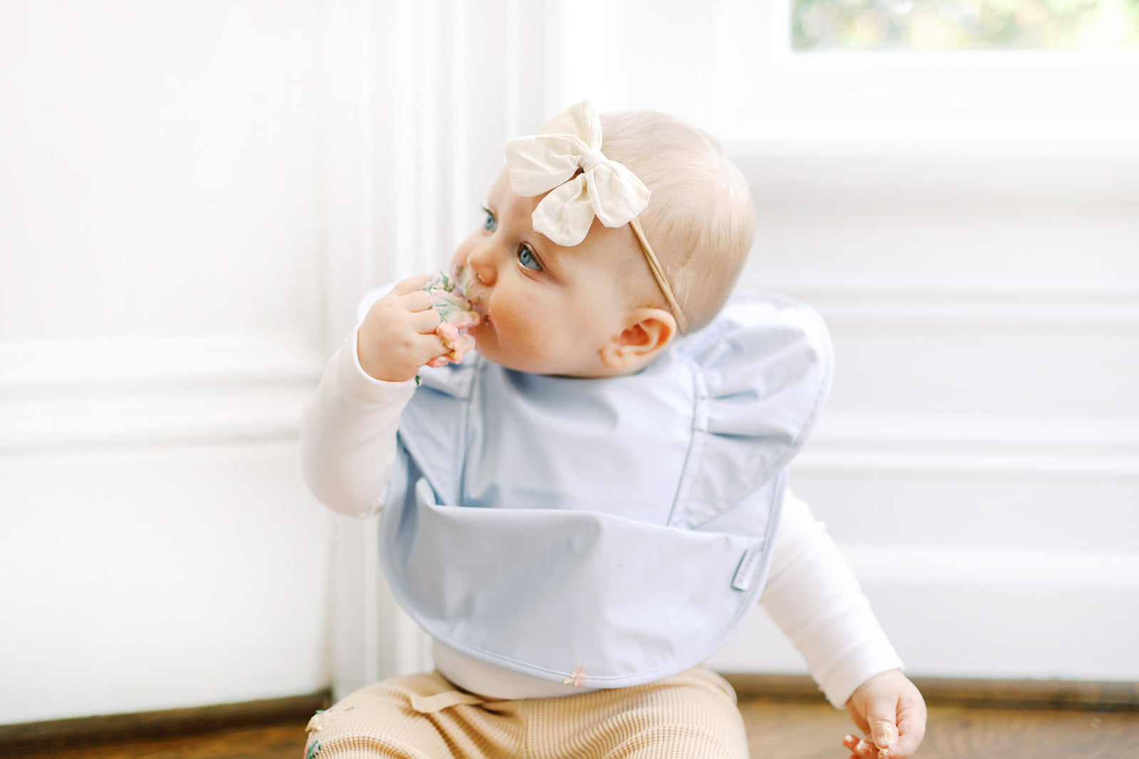 Sky Ruffle Angel Bib