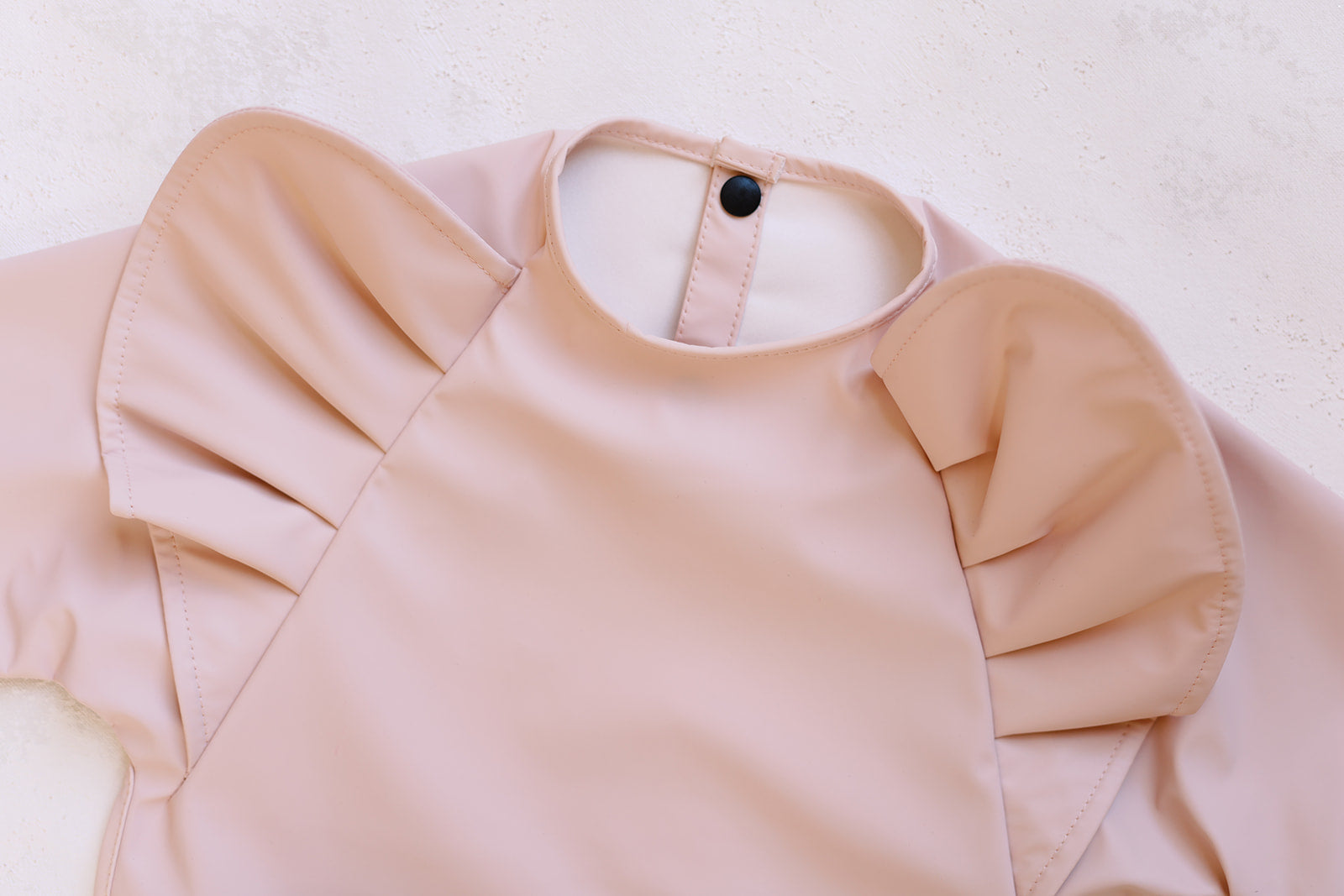 Peach Blush Long Sleeve Ruffle Angel Bib