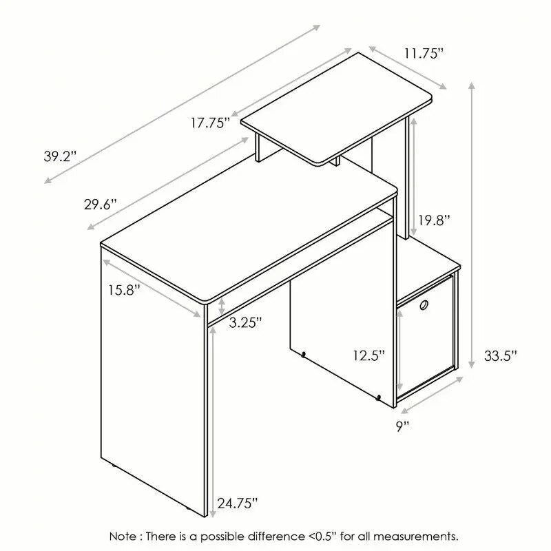 Compact Home Office Computer Desk with Storage Bin