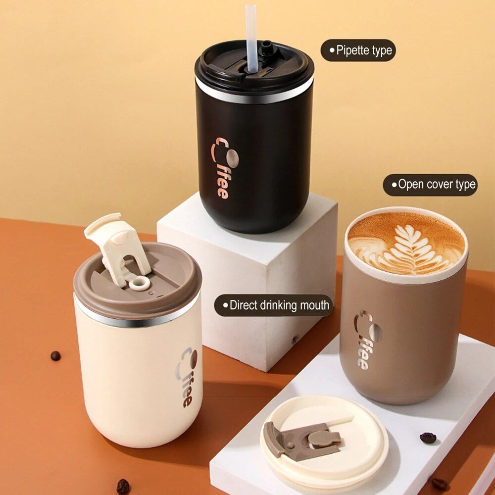 16.9oz Elegant Stainless Steel Thermal Mug: Leak-Proof, Insulated Coffee Travel Cup