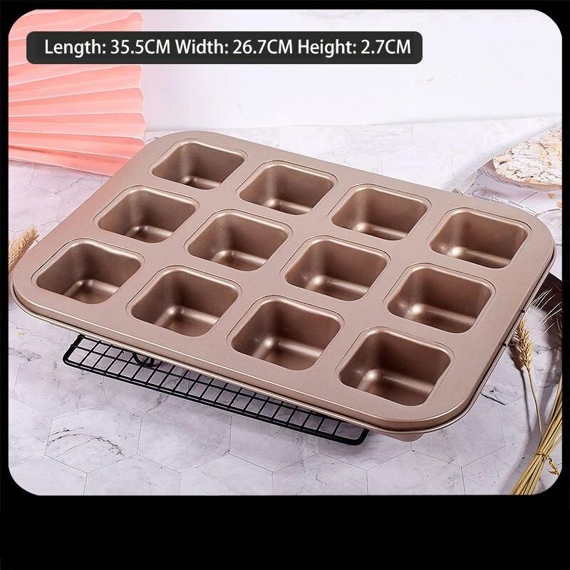 Versatile 6/12-Cavity Square Baking Mold