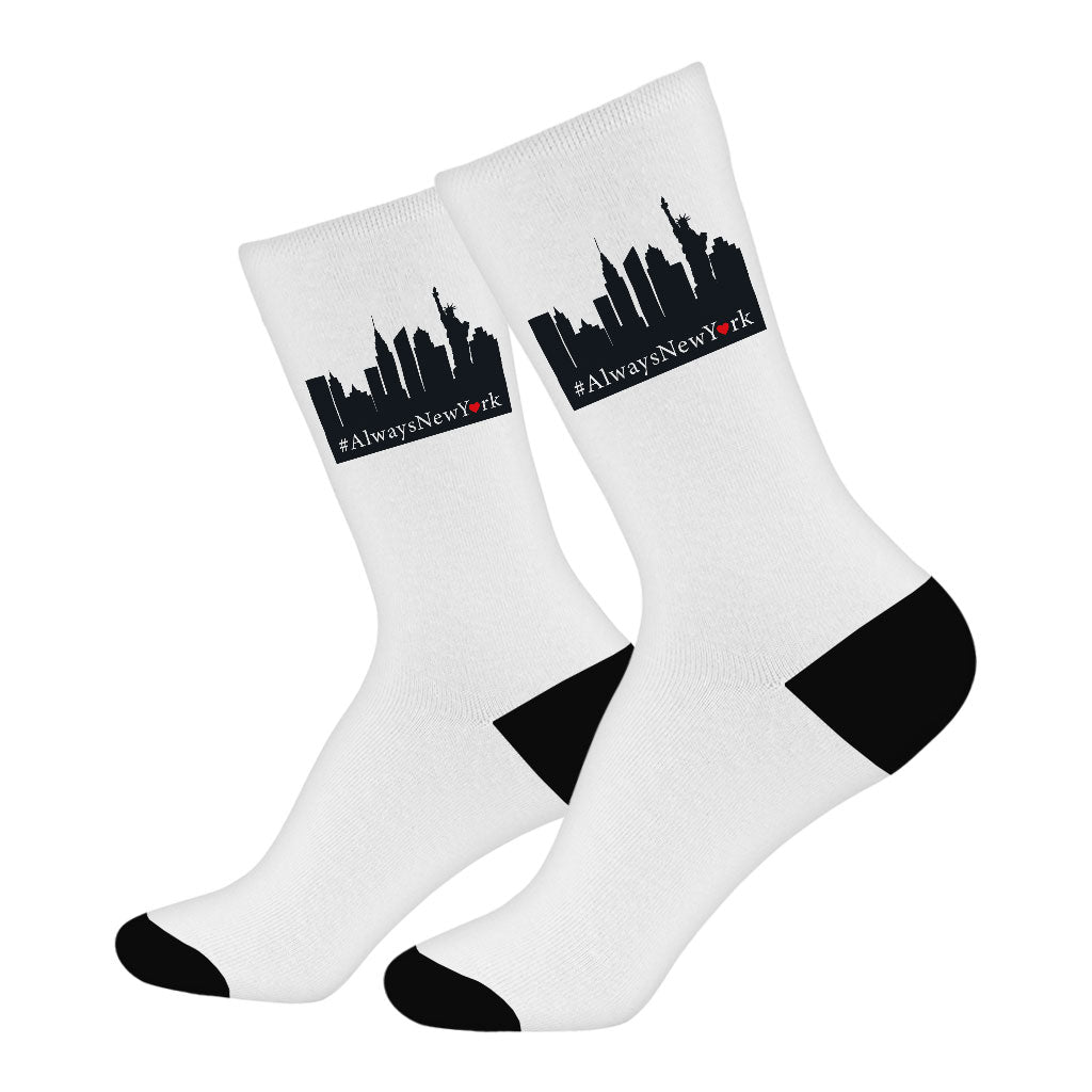 City Design Socks - Cool Novelty Socks - Cityscape Crew Socks