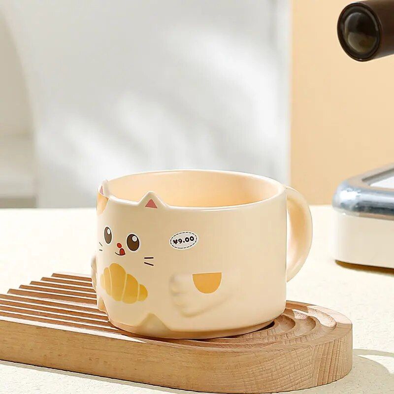 Ceramic Cat Ear Mug 300ML - Eco-Friendly Cartoon Porcelain Coffee Cup