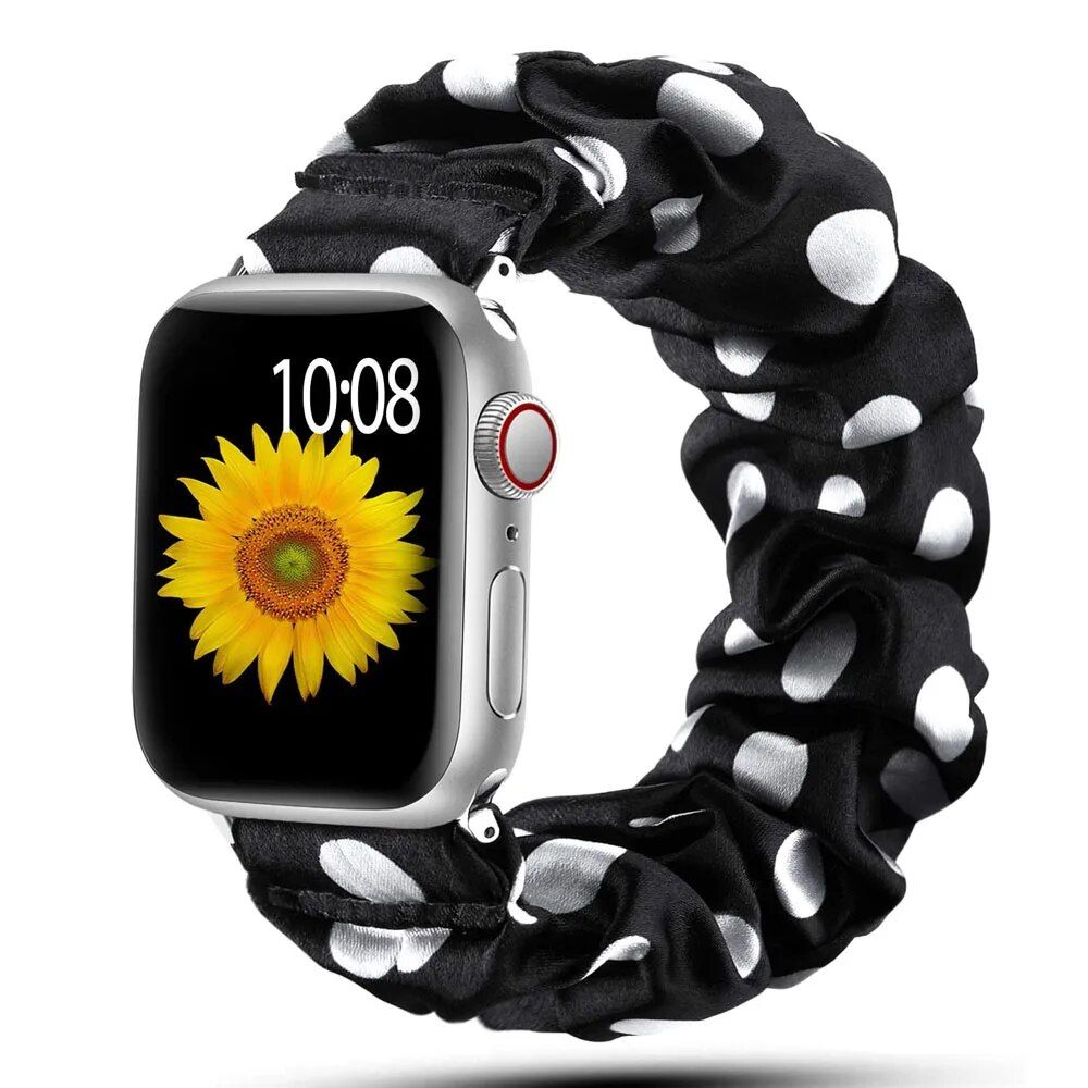 Elastic Scrunchie Apple Watch Band - Nylon Solo Loop Bracelet for All Series