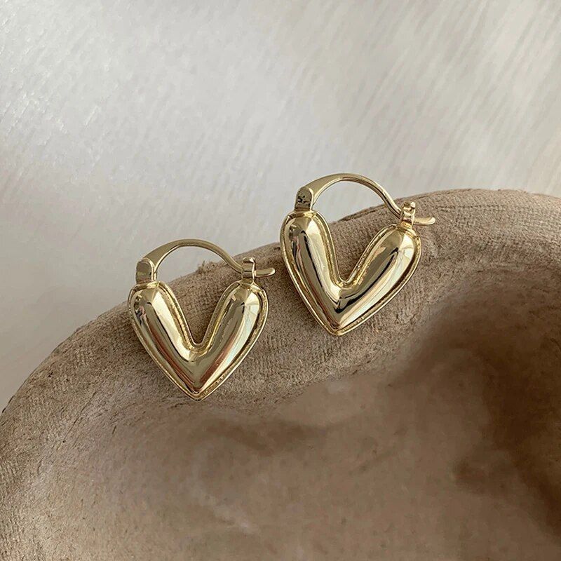 Elegant Heart Drop Stud Earrings for Women