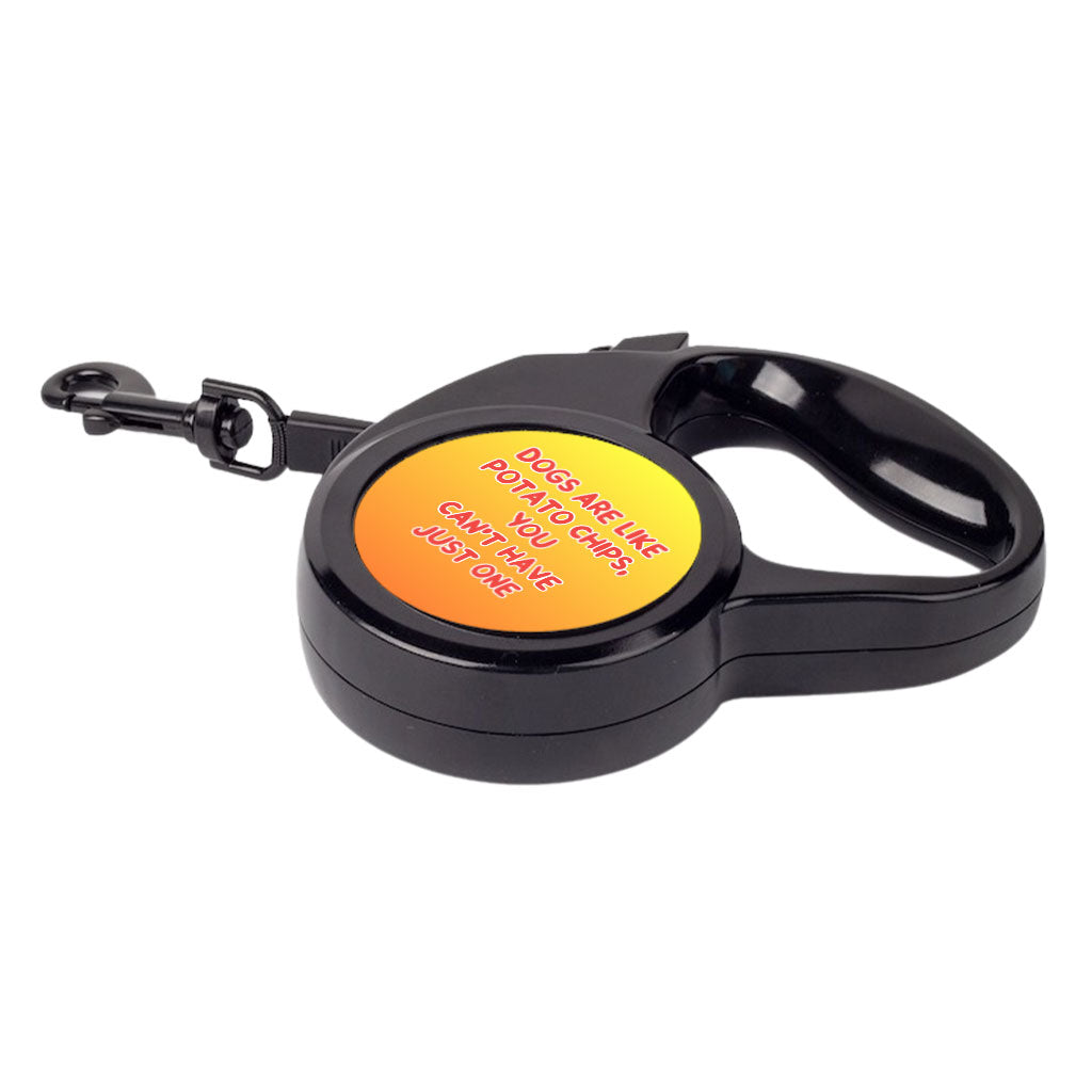 Dogs are Like Potato Chips Retractable Pet Leash - Funny Print Leash - Themed Dog Leash