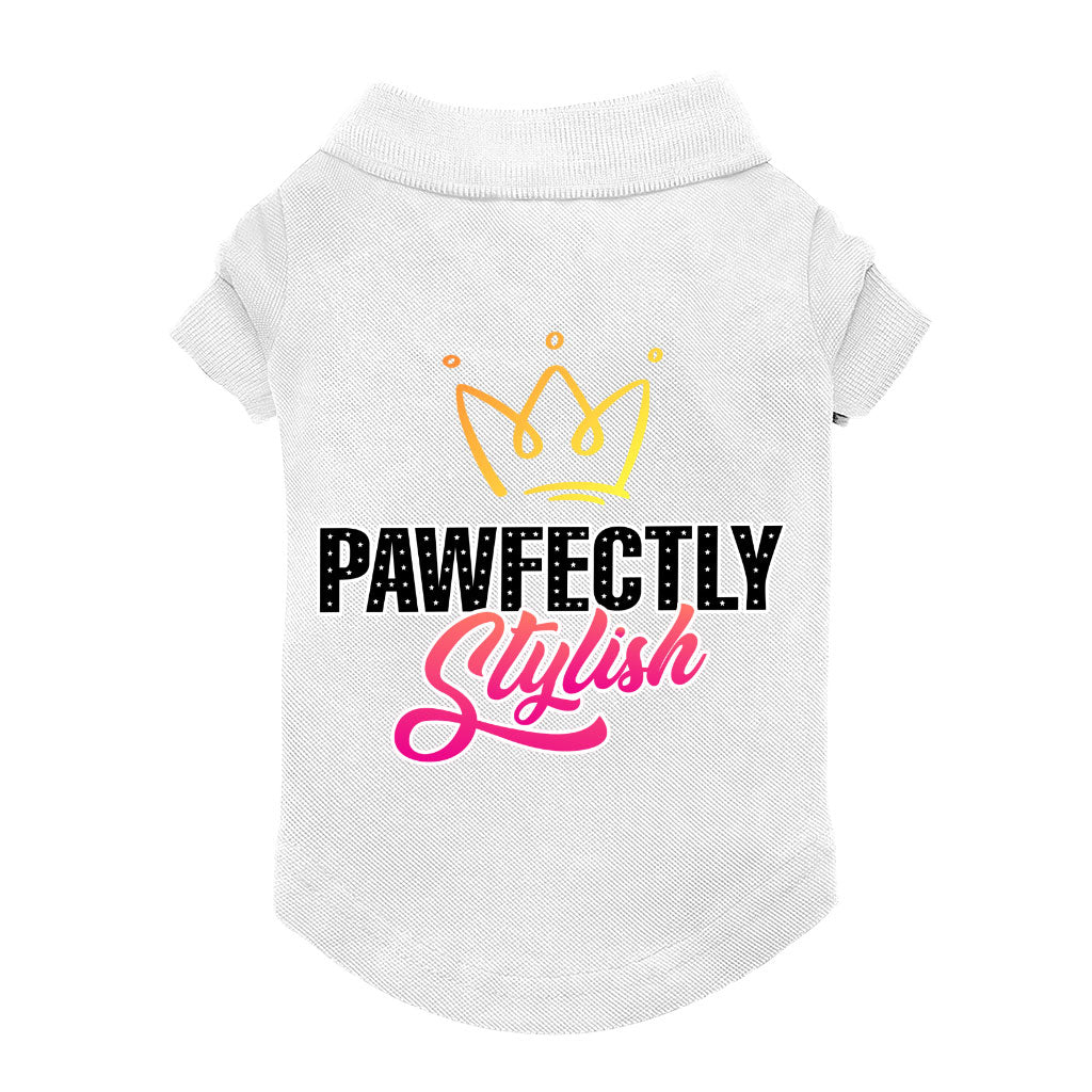 Pawfectly Stylish Dog Polo Shirt - Crown Dog T-Shirt - Printed Dog Clothing