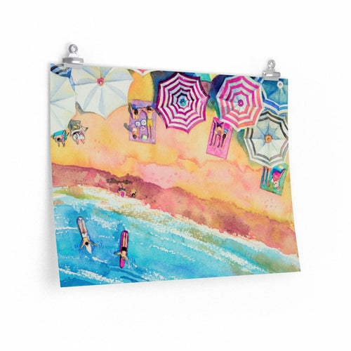 Colorful Day at the Beach Premium Matte horizontal posters