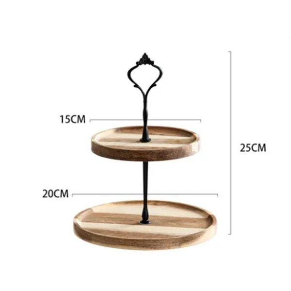 Elegant Wooden Tiered Cake Stand - Perfect for Weddings, Parties, and Home Use