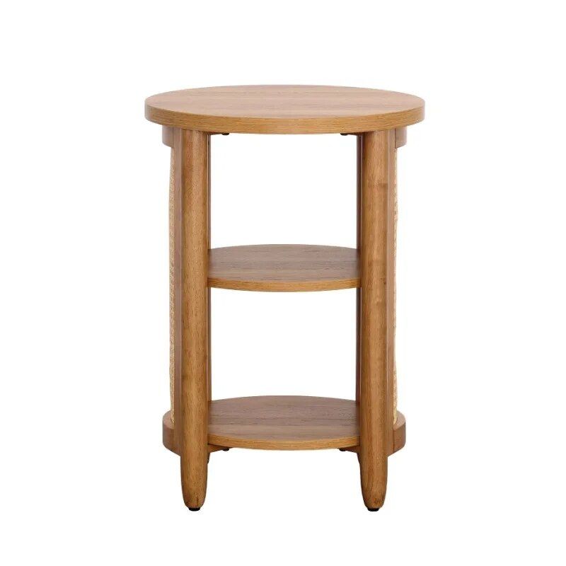 Springwood Tropical Caning Side Table with Open Shelves