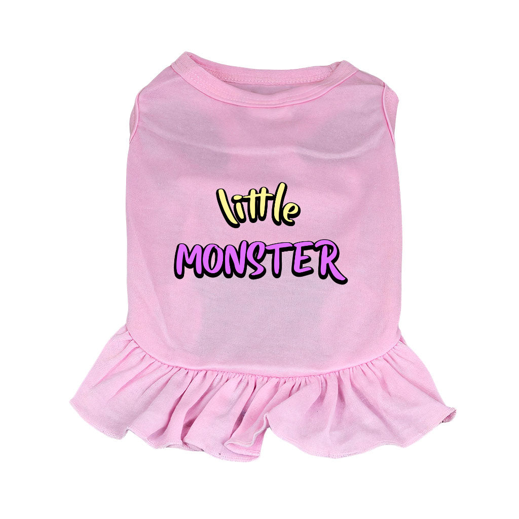 Little Monster Dog Sundress - Unique Dog Dress Shirt - Word Print Dog Clothing