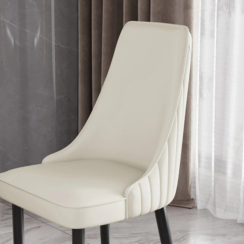 Elegant Modern Dining Chair with Gold Legs - Luxury Synthetic Leather Seating for Home and Events