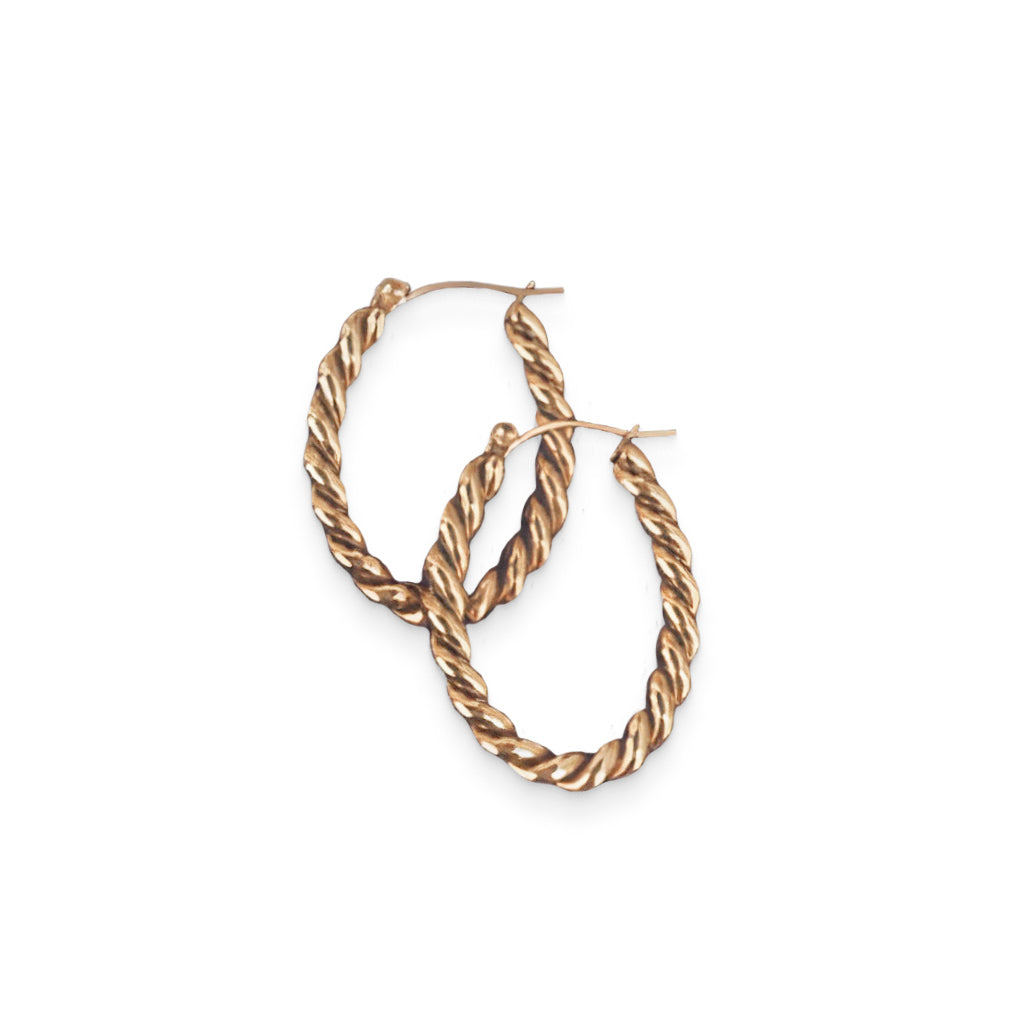 Twisted Gold Hoop Earrings