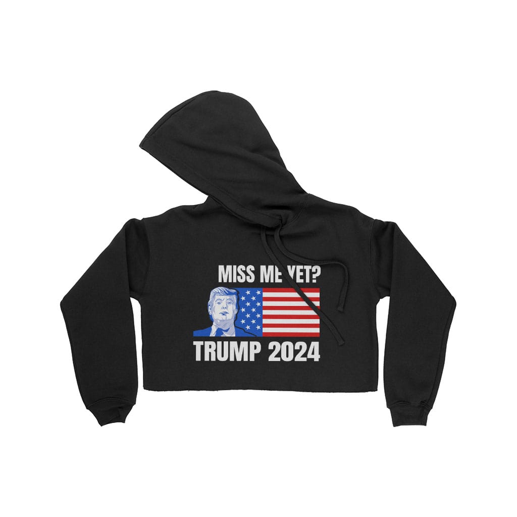 Women's Cropped Fleece Donald J Trump Hoodie